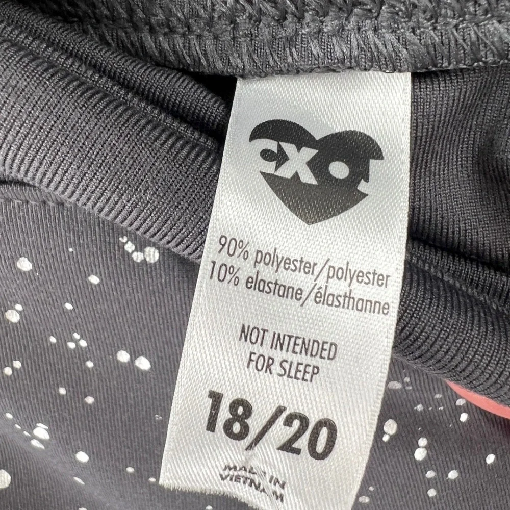 Justice Celestial Galaxy Leggings Size 18/20 Gray Silver Star Foil Splatter NWT